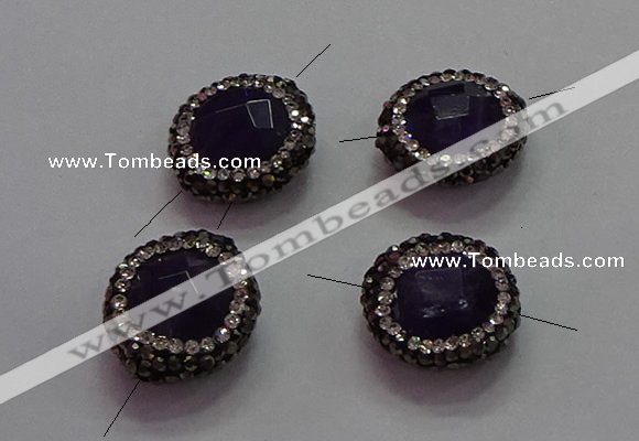 NGC7555 16mm faceted coin amethyst connectors wholesale