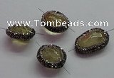 NGC7558 18*22mm - 20*30mm freeform citrine connectors wholesale