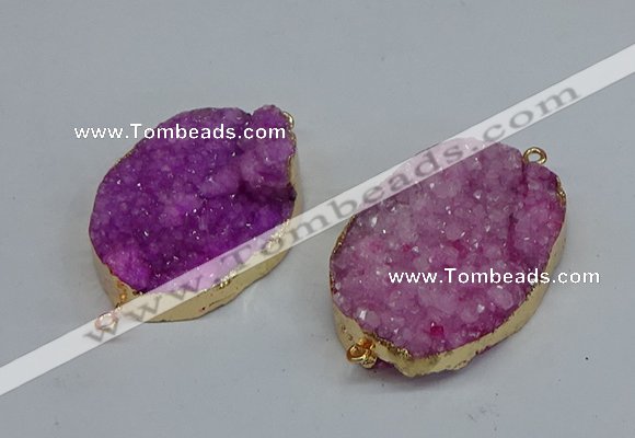 NGC8003 30*40mm - 35*45mm freeform druzy agate connectors