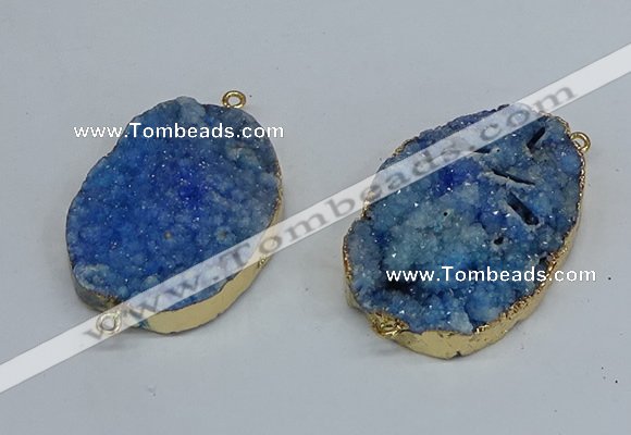 NGC8004 30*40mm - 35*45mm freeform druzy agate connectors