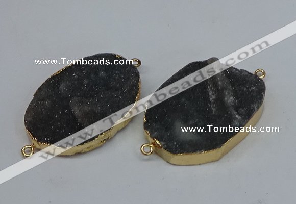 NGC8007 30*40mm - 35*45mm freeform druzy agate connectors