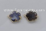 NGC852 28mm - 30mm flower agate gemstone connectors wholesale