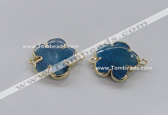 NGC854 28mm - 30mm flower agate gemstone connectors wholesale