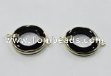NGC887 30mm donut black agate connectors wholesale