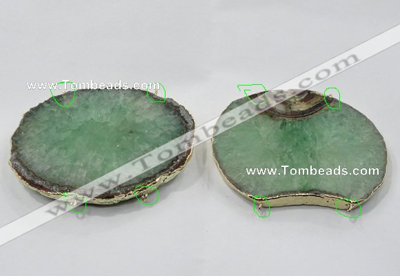 NGC907 60*70mm - 75*85mm freeform druzy agate connectors