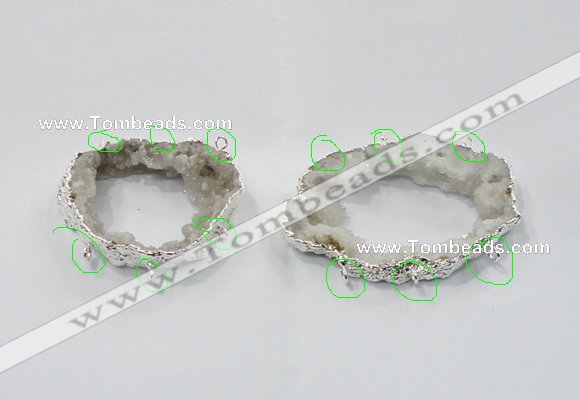 NGC910 40*60mm - 65*80mm freeform druzy agate connectors