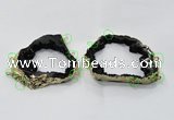 NGC927 40*60mm - 65*80mm freeform druzy agate connectors