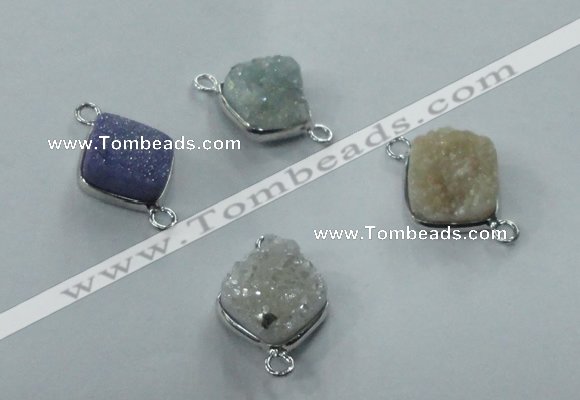 NGC93 12*12mm diamond druzy agate connectors wholesale