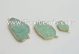 NGC950 15*20mm - 25*40mm freeform amazonite gemstone connectors