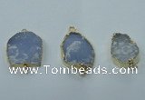 NGC98 20*30mm - 25*35mm freeform druzy agate connectors wholesale
