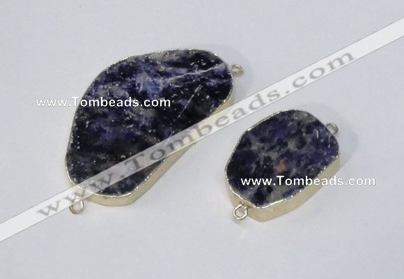 NGC995 20*30mm – 30*40mm freeform sodalite gemstone connectors