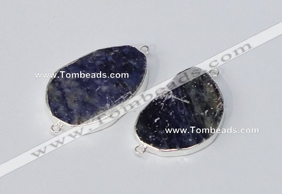 NGC996 20*30mm – 30*40mm freeform sodalite gemstone connectors