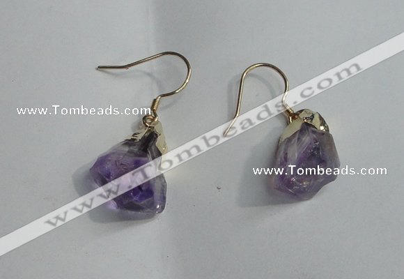 NGE09 13*18mm - 15*20mm nuggets amethyst earrings wholesale