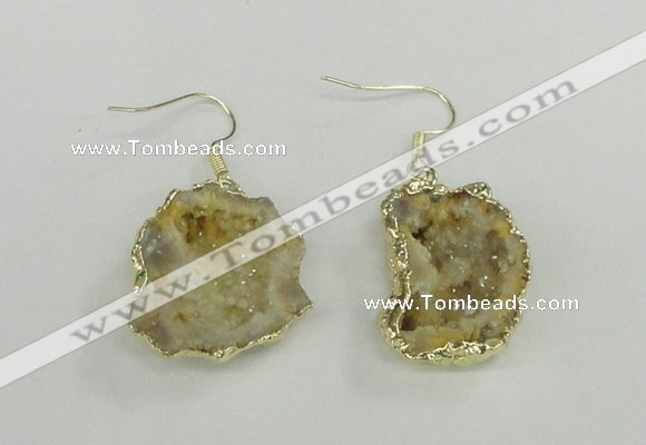 NGE101 20*25mm - 25*30mm freeform druzy agate gemstone earrings