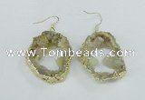 NGE103 30*35mm - 35*40mm freeform druzy agate gemstone earrings