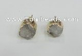 NGE114 12mm - 14mm freeform druzy quartz gemstone earrings