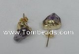 NGE12 8*12mm - 10*15mm faceted nuggets amethyst earrings wholesale
