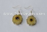 NGE121 8*12mm - 12*16mm freeform druzy agate gemstone earrings