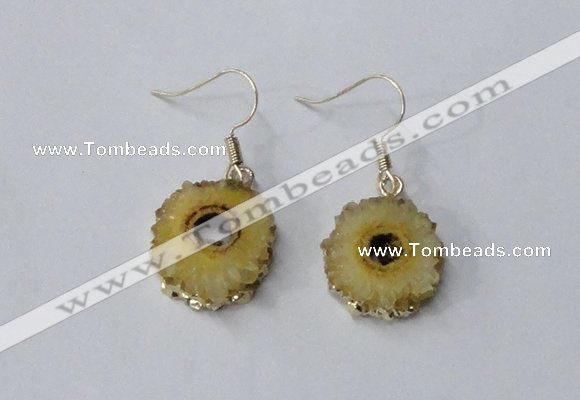 NGE121 8*12mm - 12*16mm freeform druzy agate gemstone earrings