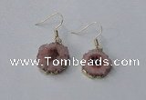 NGE123 8*12mm - 12*16mm freeform druzy agate gemstone earrings