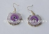 NGE130 18*20mm - 20*25mm freeform druzy agate gemstone earrings