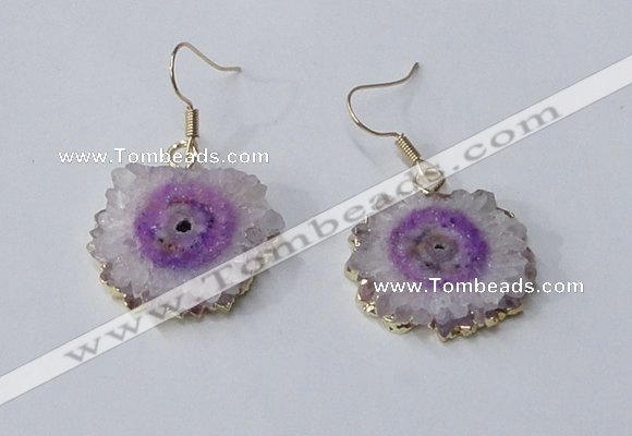 NGE130 18*20mm - 20*25mm freeform druzy agate gemstone earrings