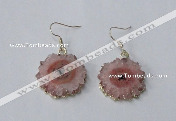 NGE131 18*20mm - 20*25mm freeform druzy agate gemstone earrings