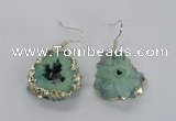 NGE133 18*20mm - 20*25mm freeform druzy agate gemstone earrings