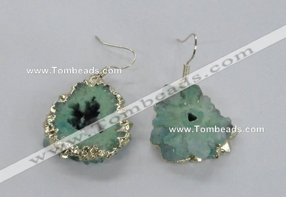 NGE133 18*20mm - 20*25mm freeform druzy agate gemstone earrings