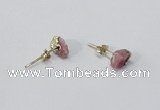 NGE149 4*6mm - 5*8mm freeform tourmaline gemstone earrings