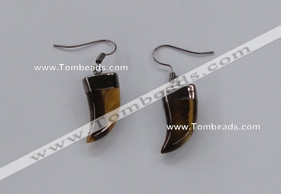 NGE153 11*20mm – 11*22mm oxhorn tiger eye gemstone earrings