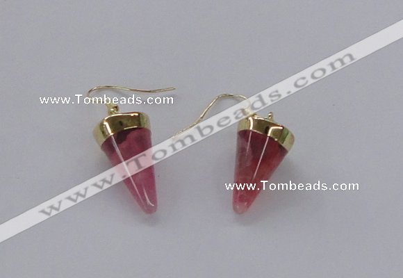 NGE155 11*20mm – 12*22mm cone agate gemstone earrings wholesale