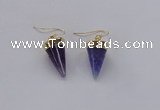 NGE159 11*20mm – 12*22mm cone agate gemstone earrings wholesale