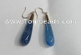 NGE17 10*40mm teardrop agate gemstone earrings wholesale