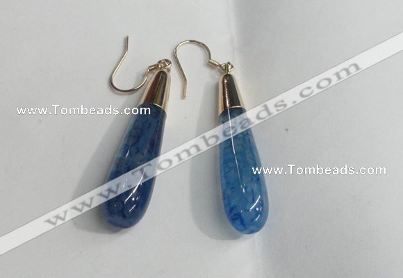 NGE17 10*40mm teardrop agate gemstone earrings wholesale