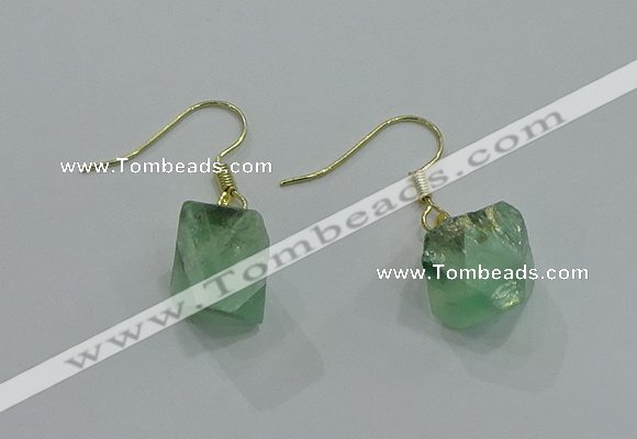 NGE175 8*10mm - 10*12mm nuggets fluorite earrings wholesale