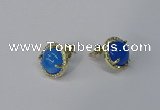 NGE179 10mm flat round agate gemstone earrings wholesale