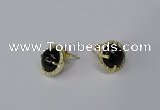 NGE181 10mm flat round agate gemstone earrings wholesale