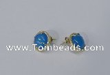 NGE184 12mm flat round agate gemstone earrings wholesale