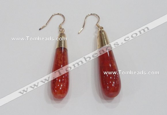 NGE19 10*40mm teardrop agate gemstone earrings wholesale