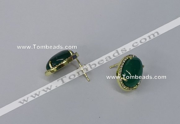 NGE197 10*14mm oval agate gemstone earrings wholesale
