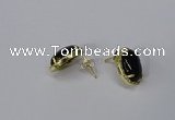 NGE198 10*14mm oval agate gemstone earrings wholesale