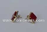 NGE201 12*12mm square agate gemstone earrings wholesale