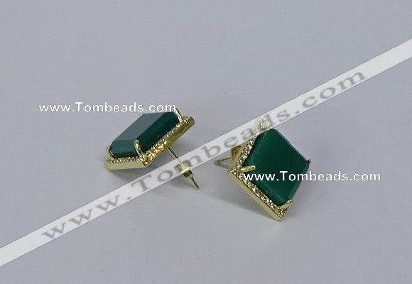 NGE202 12*12mm square agate gemstone earrings wholesale