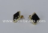 NGE203 12*12mm square agate gemstone earrings wholesale