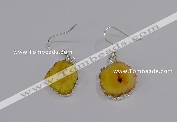 NGE206 18*20mm - 20*25mm freeform druzy agate gemstone earrings