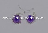 NGE207 18*20mm - 20*25mm freeform druzy agate gemstone earrings