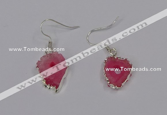 NGE208 18*20mm - 20*25mm freeform druzy agate gemstone earrings