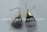 NGE21 16*22mm - 18*25mm freeform druzy amethyst earrings wholesale