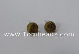 NGE216 8mm coin druzy agate gemstone earrings wholesale